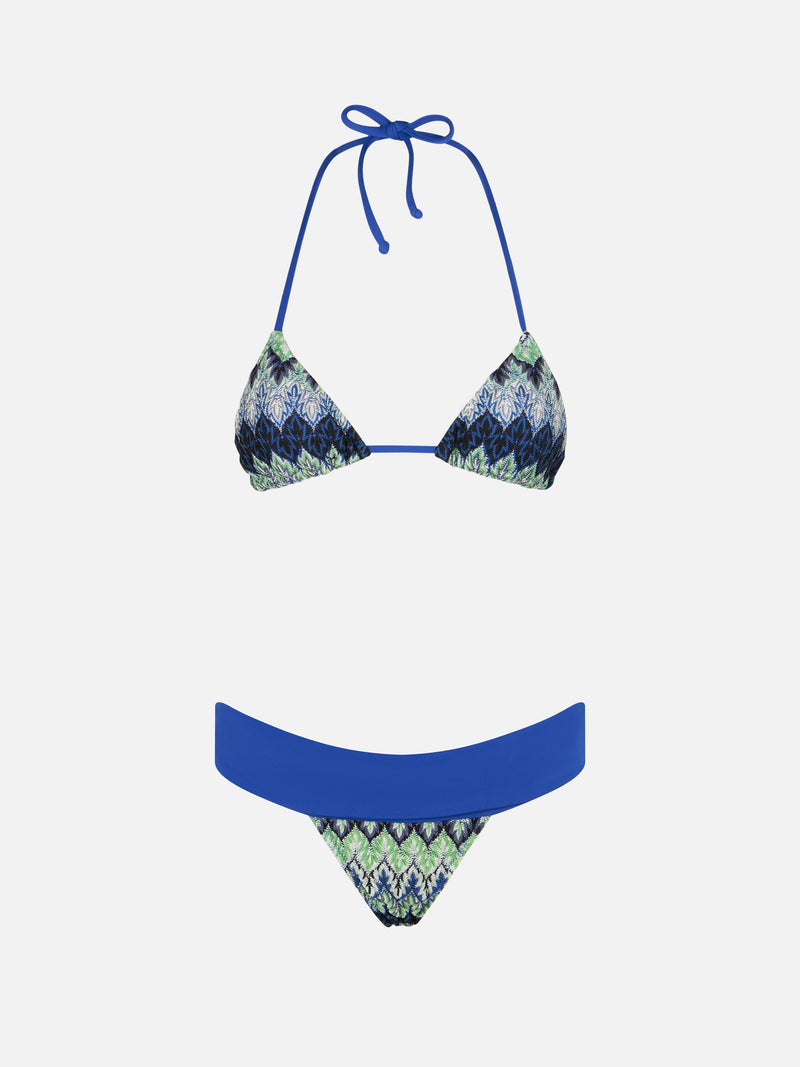 Chevron knitted triangle bikini