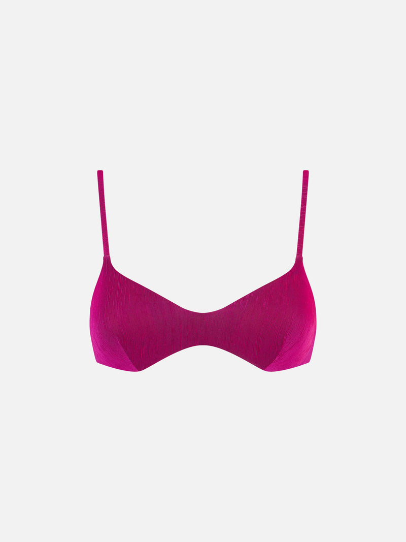 Fucsia knitted bralette