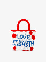 Heart embroidery crochet bag