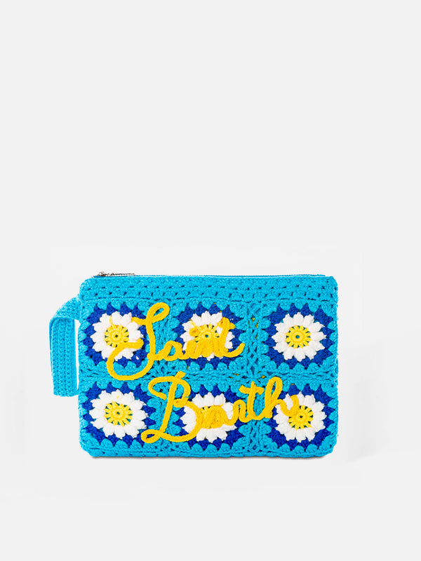 Parisienne crochet pochette with daisy embroidery