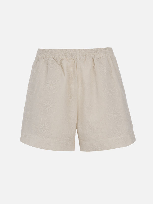 Sangallo-Pull-up-Shorts aus Baumwolle für Damen Meave