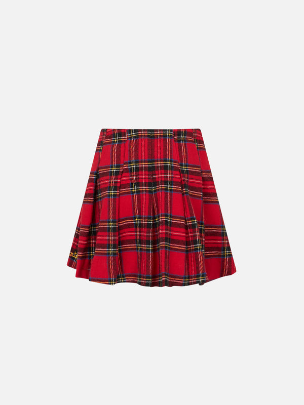 Girl flannel skirt with tartan print