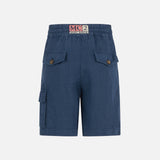 Boy blue navy linen bermuda shorts