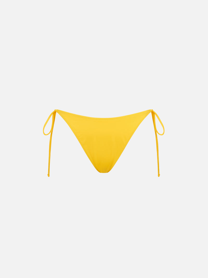 Woman yellow swim briefs