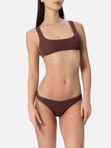 Woman brown crinkle bralette bikini Naima Naomi