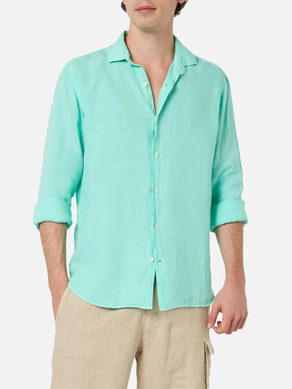 Man mint green linen shirt Pamplona