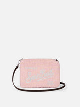 Parisienne pink knit boucle cross-body pouch bag