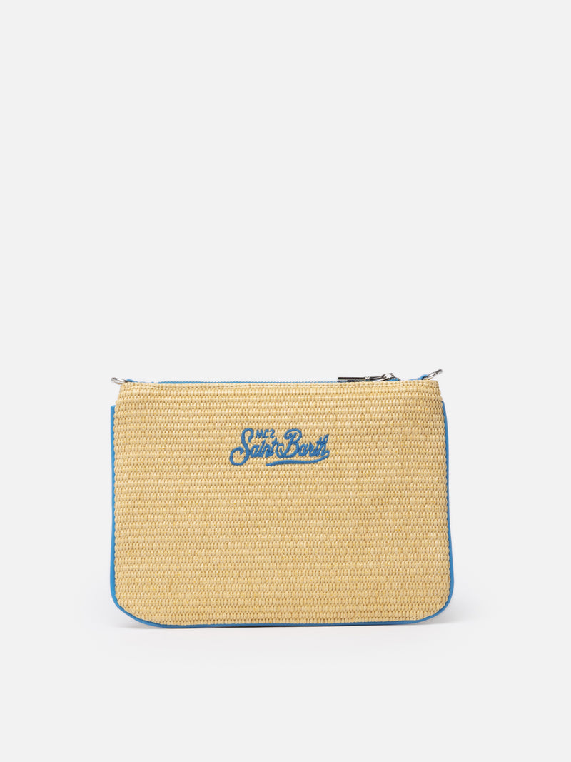 Parisienne Straw pouch bag with Portofino embroidery
