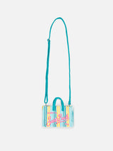 Multicolor striped terry embossed Phone Bag