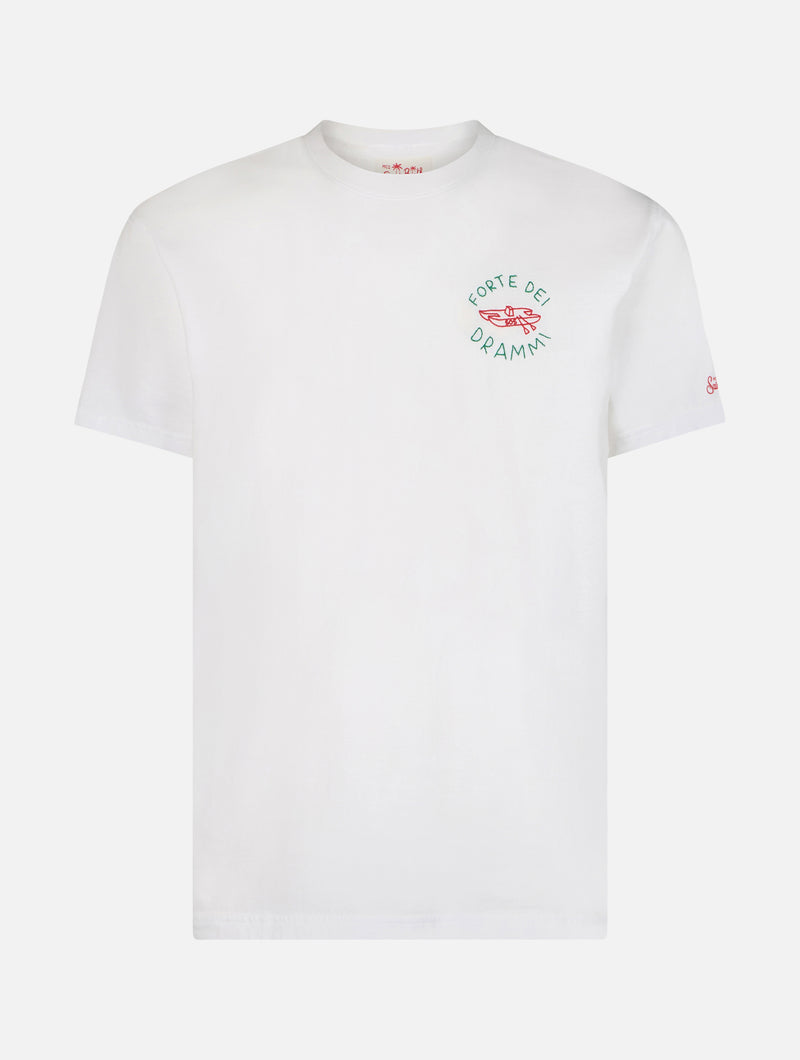 Klassisches Herren-T-Shirt „Portofino“ aus Baumwolljersey mit „Forte dei Drammi“-Stickerei | INSULTI LUMINOSI SONDEREDITION