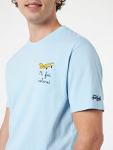 Man classic fit cotton jersey t-shirt Portofino with Mi fai volare embroidery