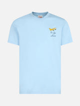 T-shirt da uomo classic fit in jersey di cotone Portofino con ricamo Mi fai volare