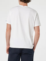 T-shirt classica da uomo in jersey di cotone Portofino con ricamo dal Padel alla brace | EDIZIONE SPECIALE INSULTI LUMINOSI
