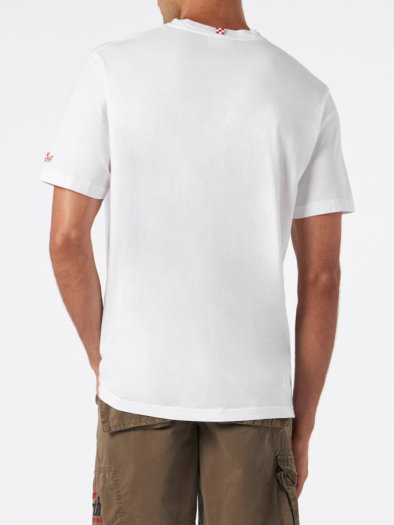 Man cotton t-shirt with Formentera & Mojito embroidery