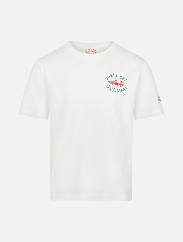 T-shirt da bambino in jersey di cotone Portofino Jr con ricamo Forte dei Drammi | EDIZIONE SPECIALE INSULTI LUMINOSI