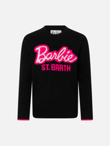Schwarzer Pullover für Mädchen mit Rundhalsausschnitt und Barbie-Aufdruck | BARBIE-SONDEREDITION