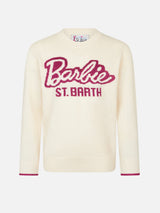 Weißer Pullover für Mädchen mit Rundhalsausschnitt und Barbie-Aufdruck | BARBIE-SONDEREDITION