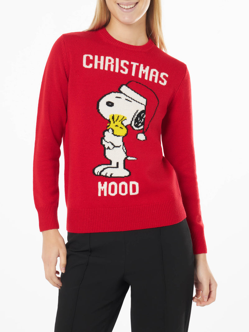 Maglia rossa da donna Snoopy Christmas | Edizione speciale Peanuts™