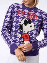 Pied-de-Poule-Pullover für Damen mit Rundhalsausschnitt und Snoopy-Aufdruck | SNOOPY PEANUTS™ SONDEREDITION