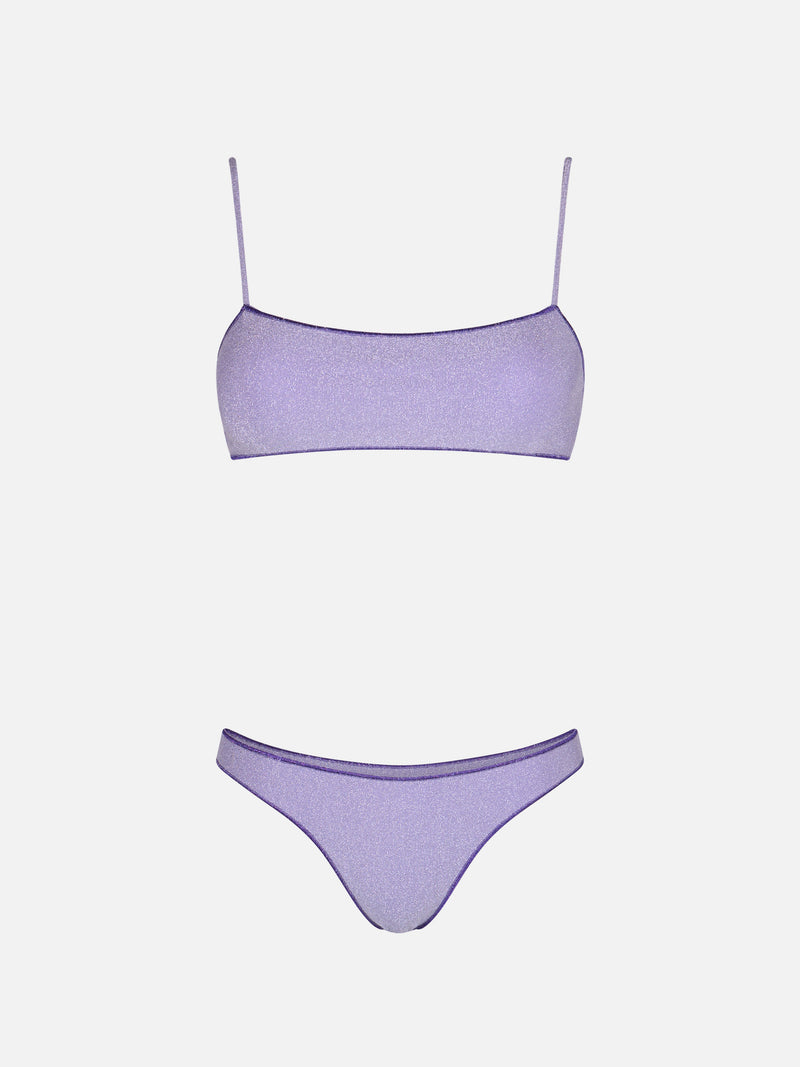 Woman lilac lurex bralette bikini Sadie Naomi
