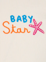 T-shirt da bambina a costine Serena Jr con ricamo Baby Star