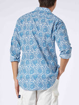 Man muslin cotton Sikelia shirt with paisley print