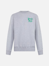 Man crewneck grey sweatshirt with Saint Barth MC2 Club print