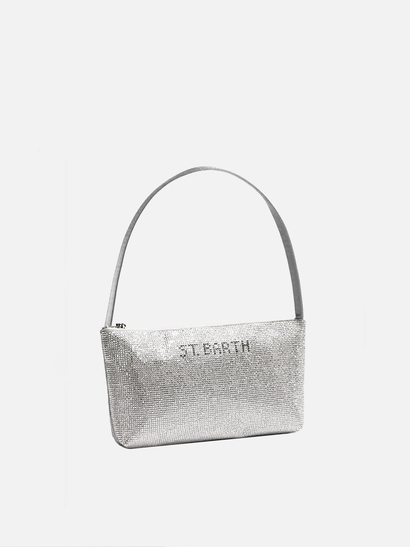 Mini bag with silver rhinestones