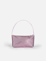 Mini bag with lilac rhinestones