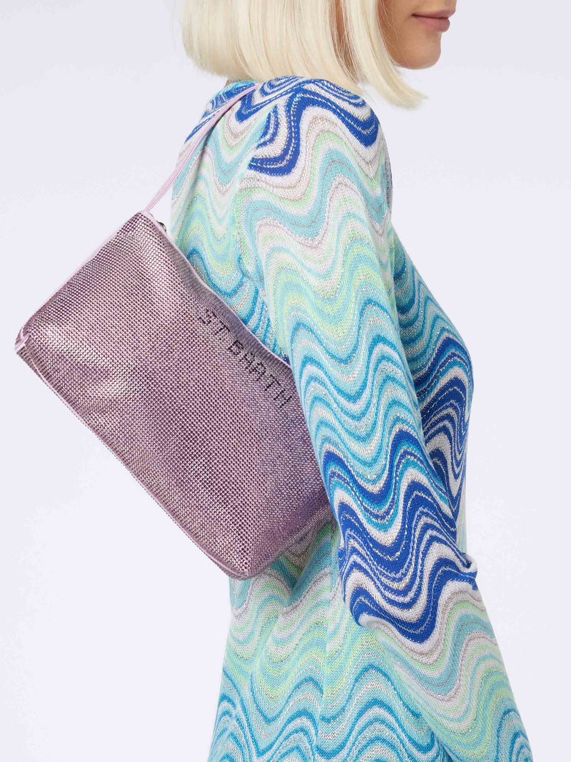 Mini bag with lilac rhinestones