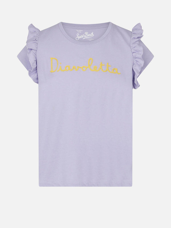 Girl t-shirt with Diavoletta embroidery