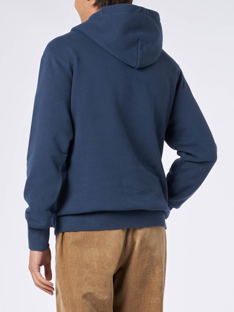 Man blue hoodie with Saint Barth patch