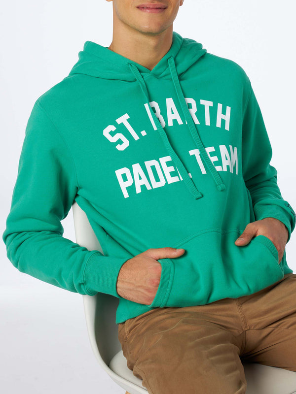 Cotton hoodie with St. Barth Padel Team print