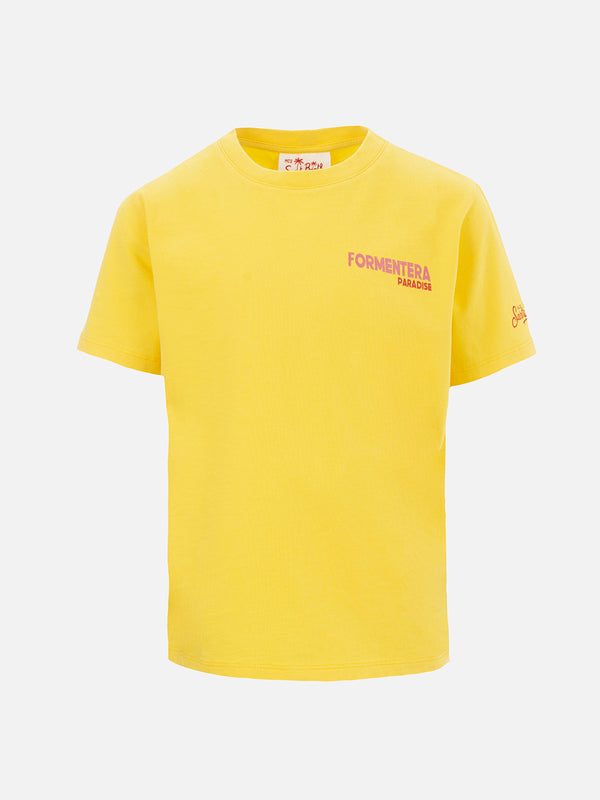 Baumwoll-T-Shirt für Jungen mit Formentera-Postkartendruck