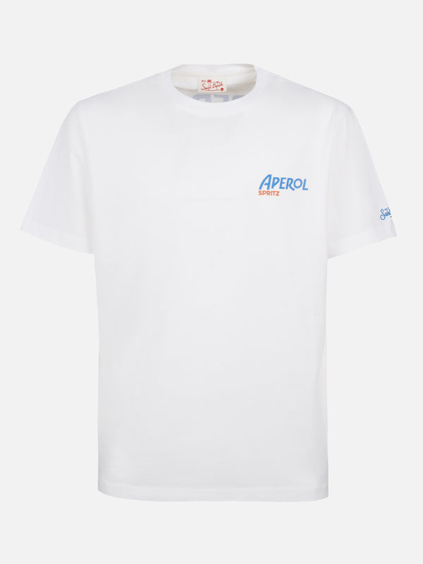 Baumwoll-T-Shirt für Herren mit Aperol Spritz-Aufdruck auf Vorder- und Rückseite | APEROL SONDEREDITION