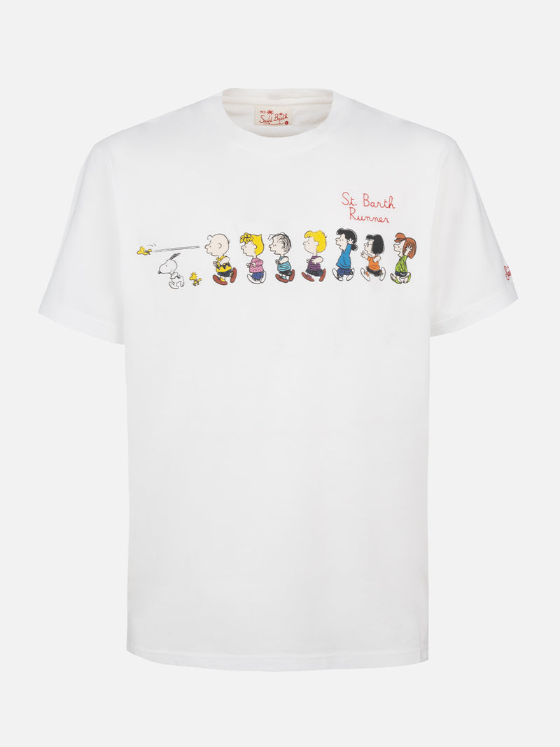 Herren-T-Shirt aus Baumwolle mit Peanuts-Aufdruck und Stickerei| SNOOPY PEANUTS™ SONDEREDITION