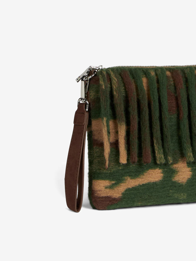 Parisienne blanket crossbody pouch bag with camouflage print