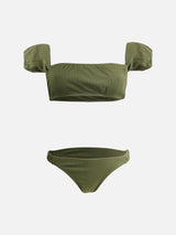 Militärgrüner Bandeau-Bikini