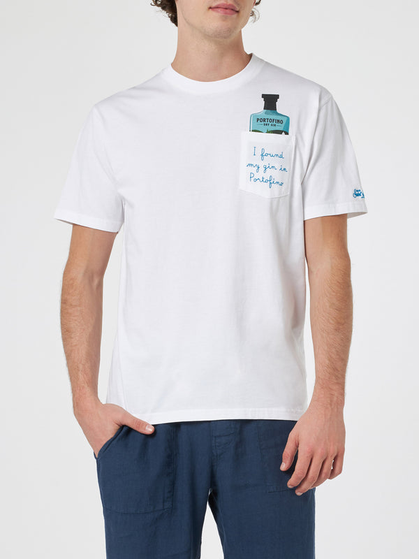 Man cotton t-shirt Austin with Portofino Gin embroidery | PORTOFINO DRY GIN SPECIAL EDITION