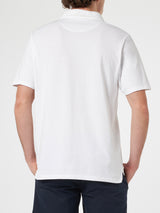 Man white cotton jersey polo shirt Brighton