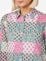 Woman cotton shirt Brigitte with flower print