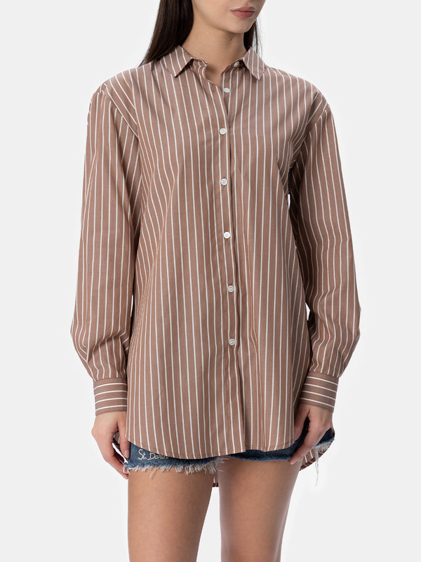 Woman cotton shirt Brigitte with striped print