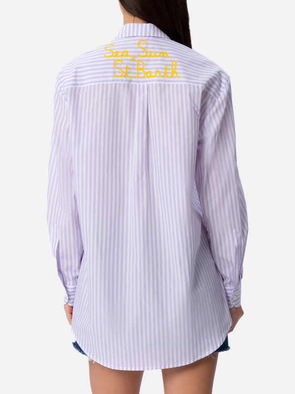 Woman cotton shirt Brigitte with striped print
