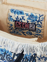 Colette-Handtasche aus Baumwollcanvas mit Indigoblumenmuster