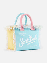 Mehrfarbige Colette-Handtasche aus Baumwollcanvas mit Patches