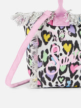 Animalier hearted cotton canvas Colette handbag