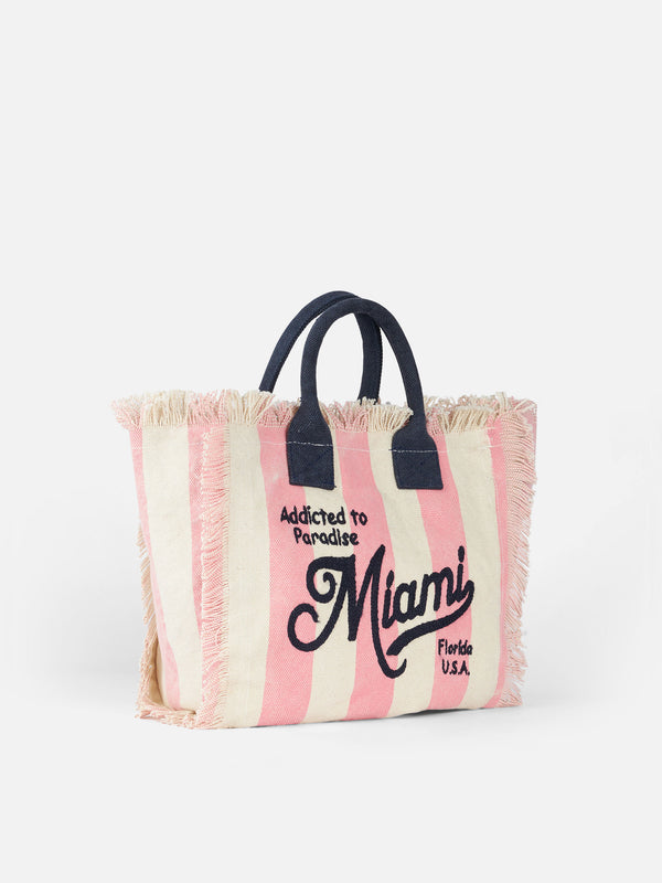 Miami striped cotton canvas Colette handbag