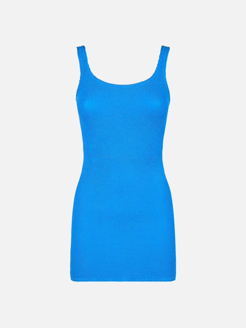 Woman tank bluette crinkle dress