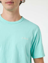 Herren-T-Shirt „Dover“ aus salbeigrünem Baumwolljersey mit St. Barth-Stickerei