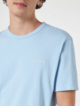 Man light blue cotton jersey t-shirt Dover with St. Barth embroidery